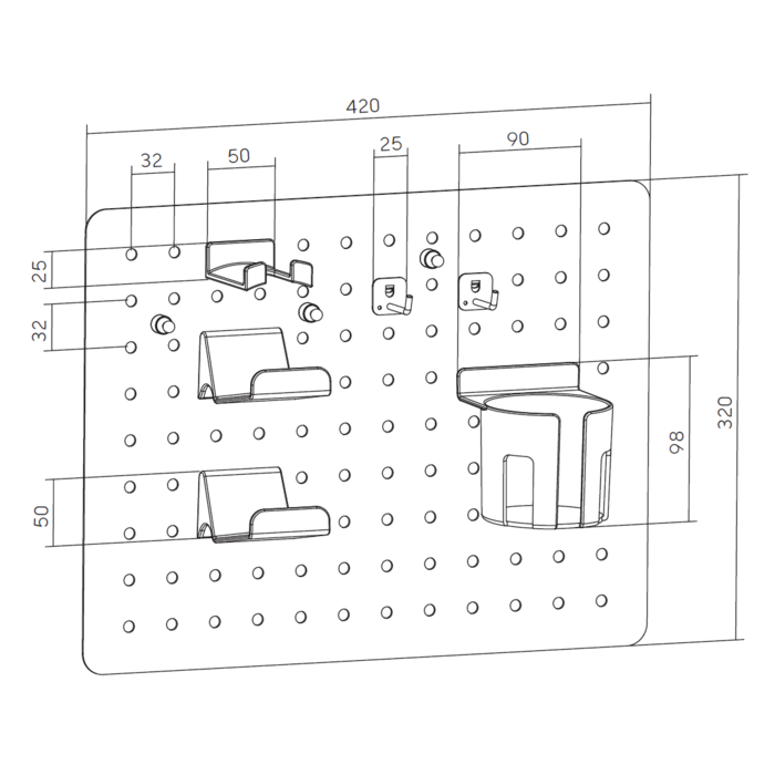Настінна дошка-органайзер OfficePro WO600B Black