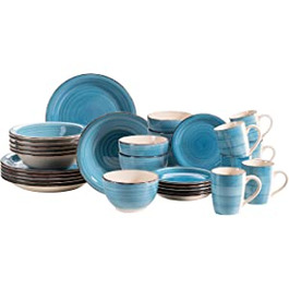 Набір посуду Mser, глиняний посуд Lumaca темно-синього кольору