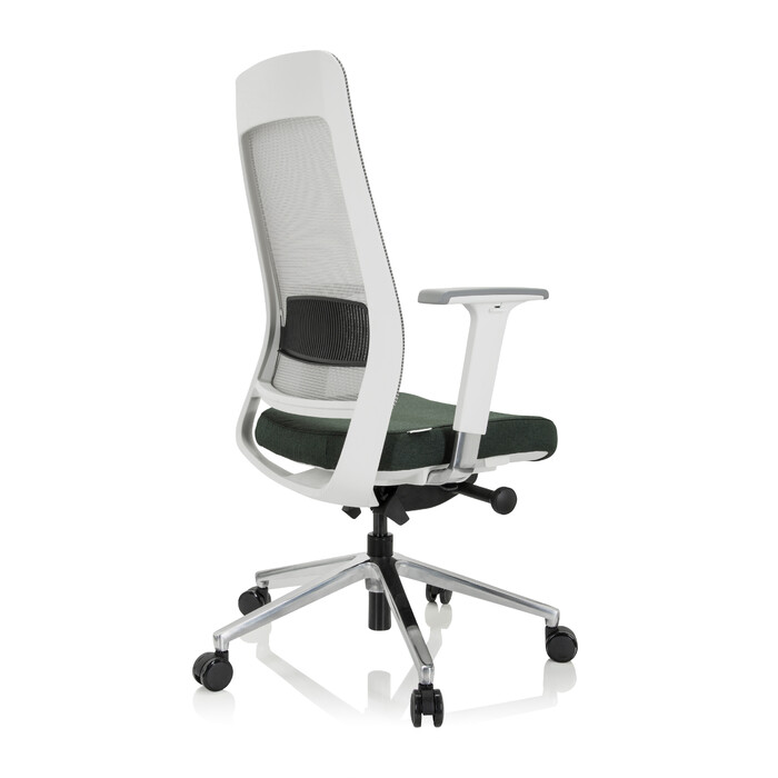 Офісне крісло / поворотне крісло CHIARO T2 WHITE сітка / тканина темно-зелений / сірий hjh OFFICE
