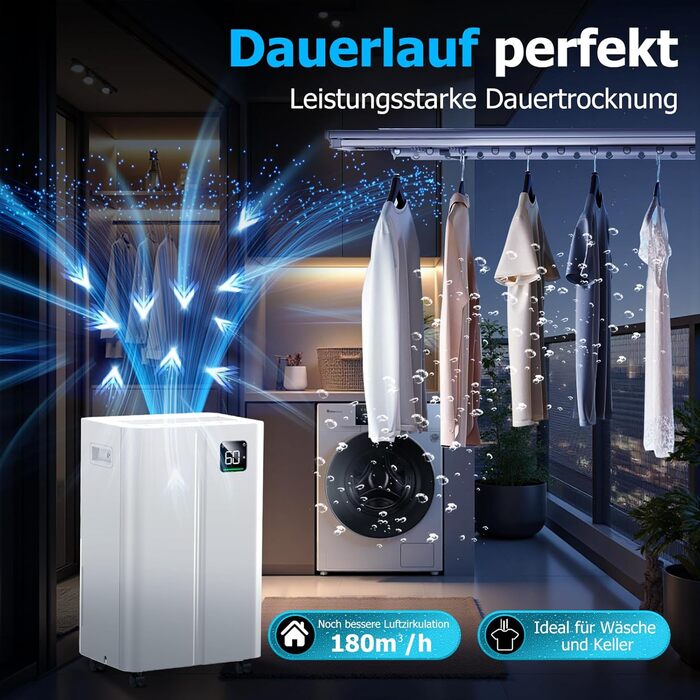 Зволожувач повітря 12л/день з датчиком вологості та LED дисплеєм, таймером, 3 режими, для спальні, офісу, підвалу, безперервна подача, білий (A-20/Tag)