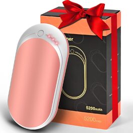 Електричний грілка для рук Feebee, USB-C, 5200 mAh, подвійний нагрів, Power Bank, 3 режими, білий (рожевий)