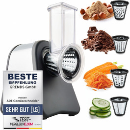 Електричний овочевий слайсер | Тертка для овочів та фруктів | Набір з 4 лезами | Модель для сиру | Потужність 200-500 Вт