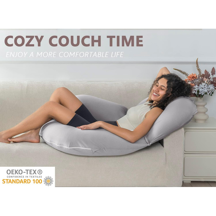 Подушка для читання INSEN: Базова модель, Tencel, світло-сіра, охолоджуюча