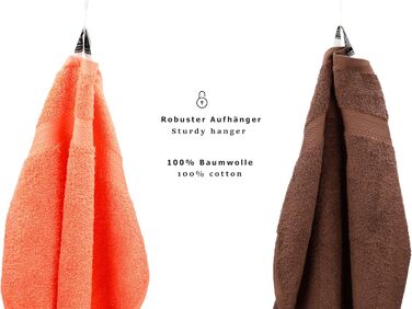 Набір рушників Premium 100 бавовна 2 рушники для душу 4 рушники для рук 2 рушники для гостей 2 рукавички для прання Колір помаранчевий Terra & горіховий коричневий, 10-TLG.