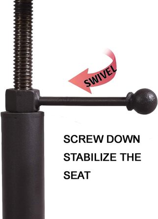 Стілець-табурет Topower Industrie Retro Vintage з дерева, стилі фермерський, регульована висота, чорний