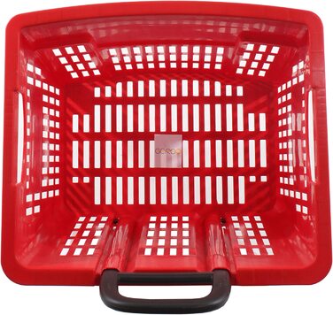 Кошик для покупок об'ємом 55 літрів червоного кольору з роликами з АБС-пластика, кошик для покупок, зручна для їзди, барвиста