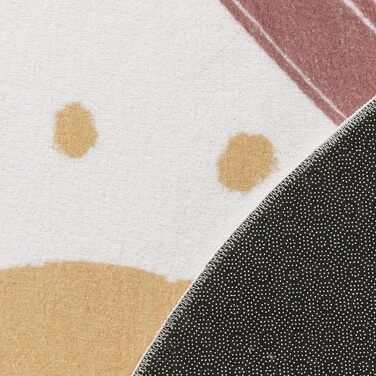 Дитячий килим Килим для дитячої кімнати Круглий ігровий килимок Дитячий килимок, який можна прати до 30 градусів сонця Веселка Напис Мотив, Розмір Колір (160 см Круглий, Білий)
