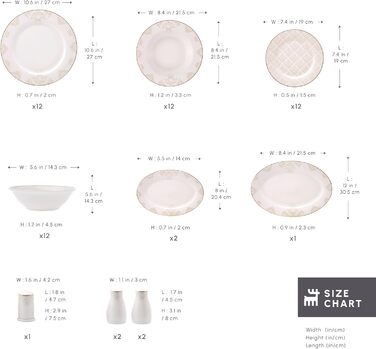 Набір посуду Karaca Siena 56шт на 12 осіб Столовий сервіз нового покоління з кістки Продуманий дизайн Міцна морозильна камера Безпечна Легко миється Круглий дизайн