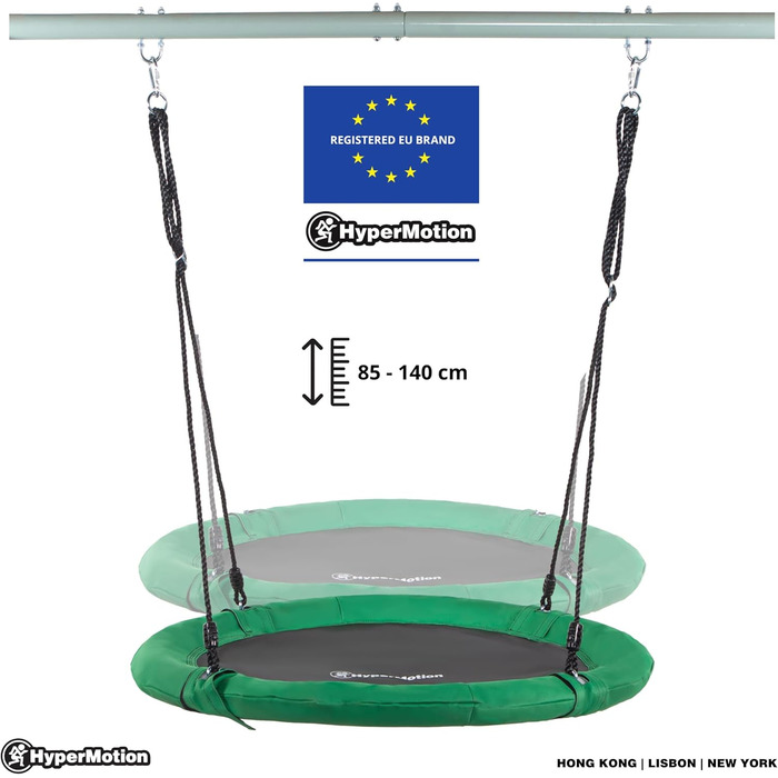 Гойдалка садова HyperMotion Storchennest з А-рамою для 2 осіб, зелена - 102 см, до 150 кг, UV-стійка
