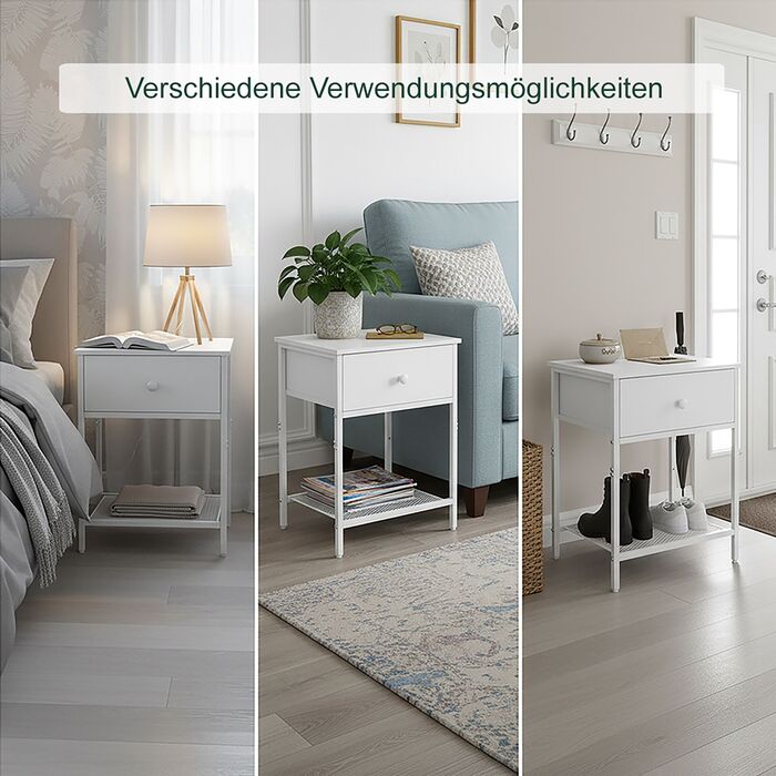 Набір приліжкових тумбочок Relaxdays (2 шт.) з ящиком та полицею