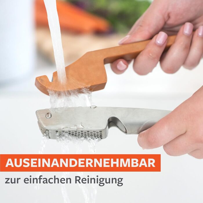 Пресс для часнику Full Circle Crushed It з вбудованим скребком - ручна преса для часнику та імбиру, легко миється, сумісна з посудомийною машиною, 19,6 x 4,86 x 2,5 см