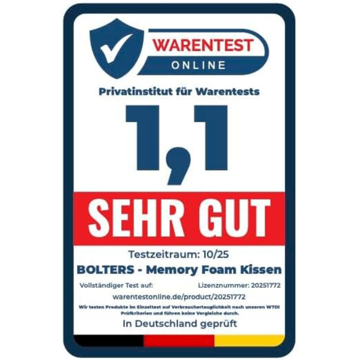 Ортопедична подушка Bolters з Memory Foam для шиї – проти болю в шиї. Зручна для тих, хто спить на боці та на спині. Дихаюча, знімний чохол, форма стабільна. Рейтинг – 1,1