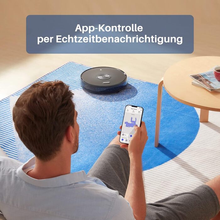 Робот-пилосос Chuango RV-500 з функцією миття підлоги, 4 режими очищення, 500 мл контейнер для сміття, 300 мл резервуар для води, сила всмоктування до 2200 Па, час роботи до 150 хв