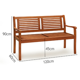 Садова лавка евкаліптова деревина 120x60x90см сертифікована FSC®
