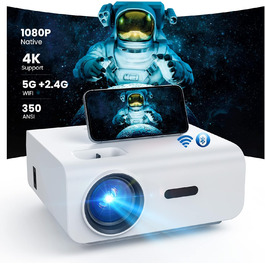 Відеопроектор Beamer 4K з Wi-Fi, Bluetooth, 8000 люмен, 1080P HD, підтримка Fire Stick, PS5, HDMI