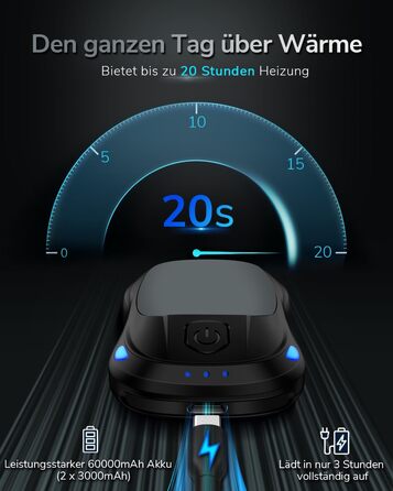 Електричний грієчка для рук, перезаряджуваний, USB, набір 2 шт. (сірий)