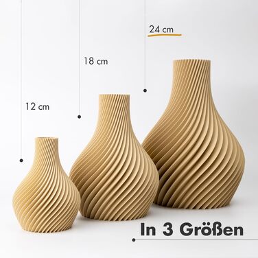 NATUMO Ваза 'Bulba' – дизайнерська ваза з міцного пластику, 24 см, білий/бежевий колір, для дому та декору