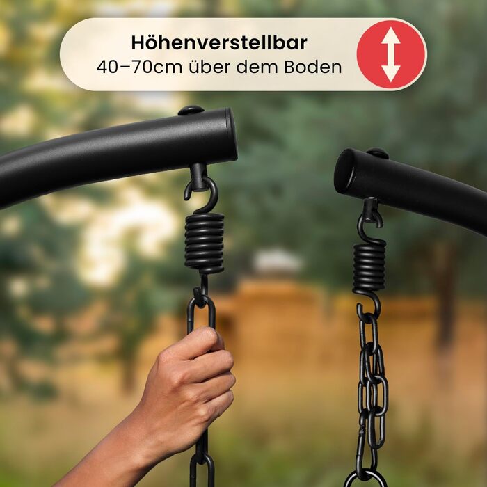 XXL Гамак-крісло Swoods з каркасом для дому та вулиці, яйцеподібне крісло, з подушкою, до 150 кг (темно-сірий)