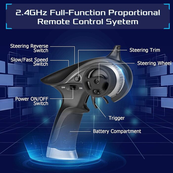Радіокерований монстр-трак HAIBOXING 1/18 4WD 36 км/год, водонепроникний, 2.4 GHz, RTR з акумулятором 7.4V для дітей та дорослих