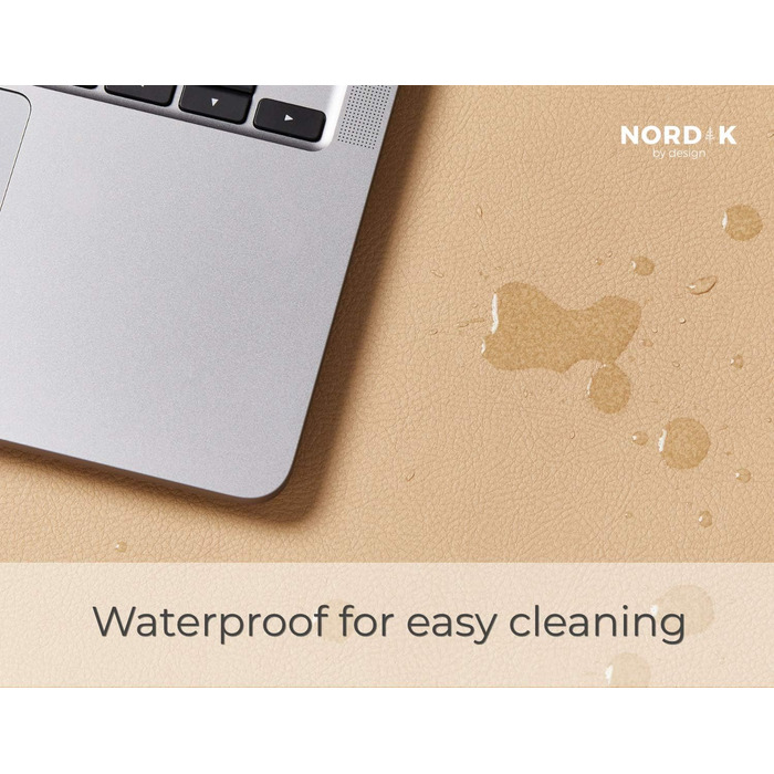 Килимок для столу Nordik з екошкіри (89 x 43 см) — преміум підкладка під мишу та захисний килимок для домашнього офісу, антиковзаючий, колір Champagne Beige