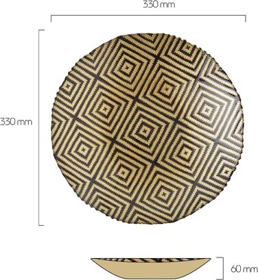 Діаметр 33 см - Різнокольорова декоративна скляна чаша для дому та святкових прикрас (золото ацтеків)