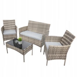 Комплект садових меблів Rino з ротанга, бежевий, 4 предмети