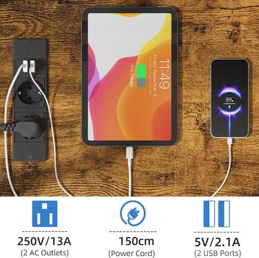 Тумба для телевізора на колесах з ящиком, для телевізорів 32-75 дюймів, регульована, з розеткою, коричнева, 140 см