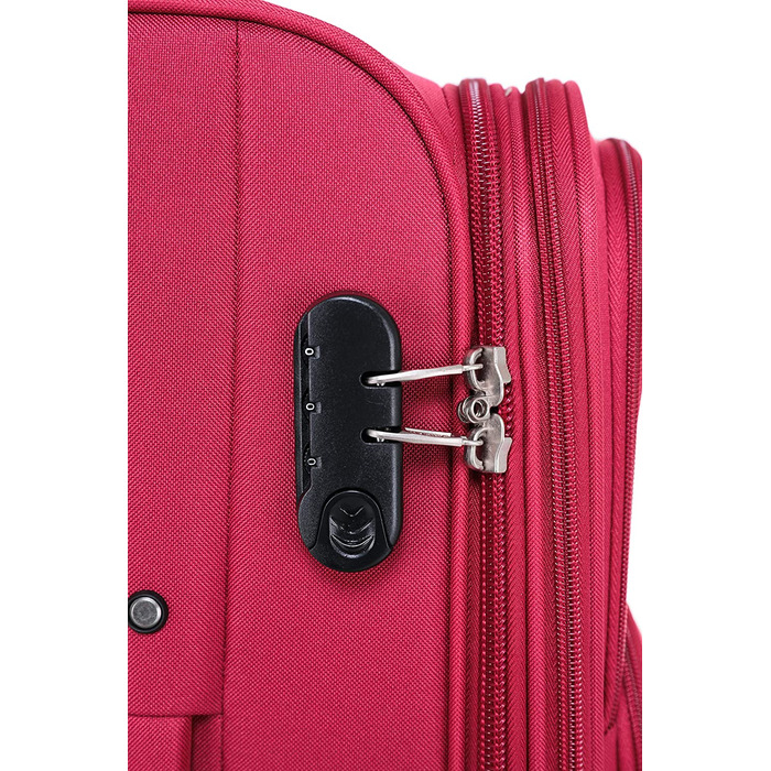 Набір валіз Beibye з тканини, з передніми кишенями, верхнім отвором та еластичною вставкою (Вишневий)
