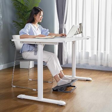 Підставка для ніг EUREKA ERGONOMIC регульована з масажною поверхнею для офісу та дому. Чорний та сірий колір