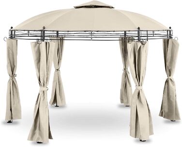 Садова альтанка Uniprodo UniPERGOLA3.5BR Кругла альтанка Marquee Marquee Metal 3,5 м 180 г/м Бежевий