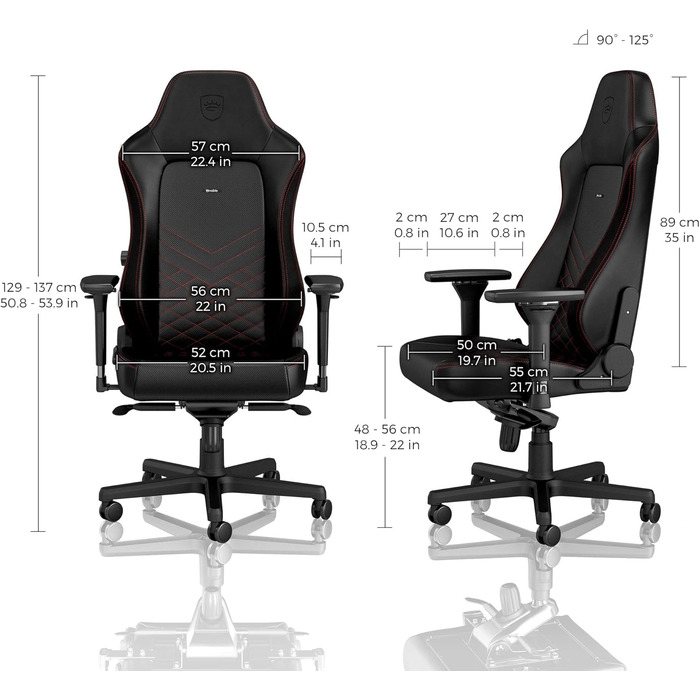 Noblechairs HERO - ігрове крісло, офісне крісло, крісло для роботи - PU-шкіра, чорно-червоне