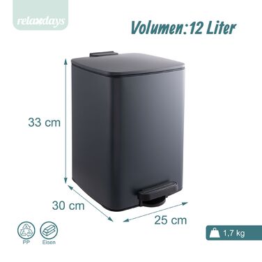 Відро для сміття Relaxdays Кухня, 12 літрів