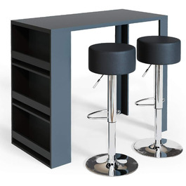 Барний стіл Vicco Bartisch-Set з 2 барними табуретами, антрацит, 117 x 57 см
