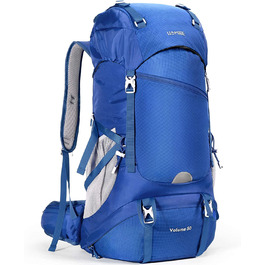 Похідний рюкзак HOMIEE 50 л, чоловічий і жіночий водонепроникний похідний рюкзак, дорожній рюкзак для активного відпочинку, похідний рюкзак з дощовиком, рюкзак для піших прогулянок, альпінізму, кемпінгу, подорожей, спорту (синій)