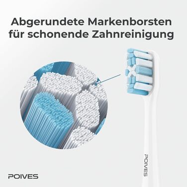 Електрична зубна щітка POIVES P1 Pro з датчиком тиску, 72000 рухів, гарантія до 4 років, 111 днів без ризику, тривалий час роботи, колір Midnight Blue (Silk White)
