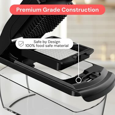 Набір для нарізки овочів та фруктів 9-в-1 (чорний) – нарізач, спіралізатор, тертка для овочів та фруктів