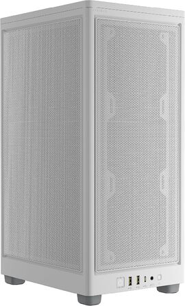 Корпус для ПК Corsair 2000D Airflow Mini ITX, білий, три слоти для GPU, сітчаста сталь, оптимізований для охолодження, сучасні порти на фронті