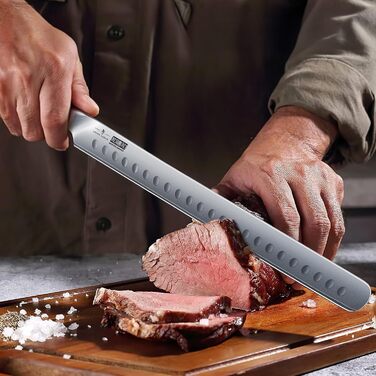 Набір кухонних ножів HOSHANHO 7 предметів: професійний набір з японської сталі з високим вмістом вуглецю, ультрагострі ножі з ергономічними ручками з паккавуда (2 ножі для обробки м'яса)