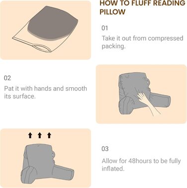 Подушка для відпочинку в ліжку Unisakey з підлокотниками, спинна подушка для читання та відпочинку, знімний, пральний чохол, бежевий