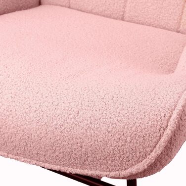 Крісло-гойдалка Liuyoyo з високою спинкою, комфортне крісло з м'яким сидінням, для спальні, офісу, читання, сучасний дизайн (Рожевий)