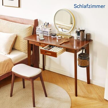 Дерев'яний письмовий стіл з шухлядою та вішалкою, 100x50x75 см, YD-WD01N, Рустикальний коричневий