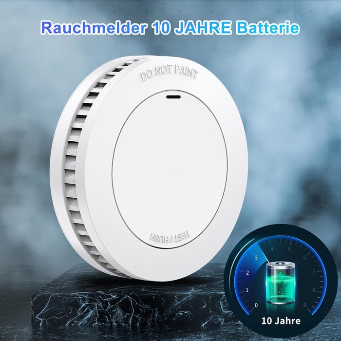Набір дитячих датчиків диму Mini 5шт з батареєю на 10 років, сертифікат TÜV Rheinland, магнітне кріплення, гучний сигнал 85 дБ, автономні, білі