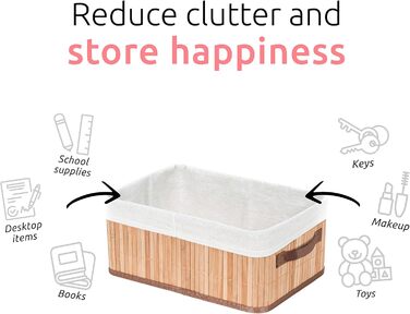 Бамбуковий кошик для білизни знімним мішком - стильний органайзер для ванної, спальні або пральні, декоративне зберігання в стилі SPA (природний, прямокутний)