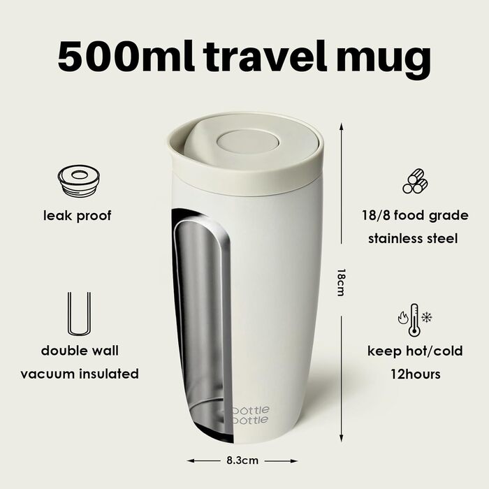 Термокружка BOTTLE Thermobecher 350 мл, для кави та чаю, з вишуканим клапаном Quick-Press, ізольована модель Travel Mug Classic Grande (Зелений)