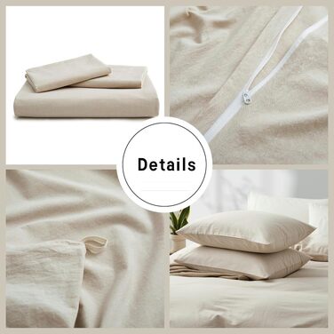 Бетлічна постільна білизна Baumwolle з бавовни 200x220 см Бежева, Кремова, Таупе (2 шт. наволочки 80x80 см)