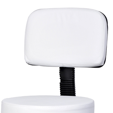 Поворотний табурет HOMCOM Work Stool регульований по висоті зі спинкою для офісу, білий Φ35 x H72-84 см