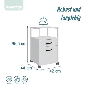 Ящик на колесах Relaxdays з двома шухлядами