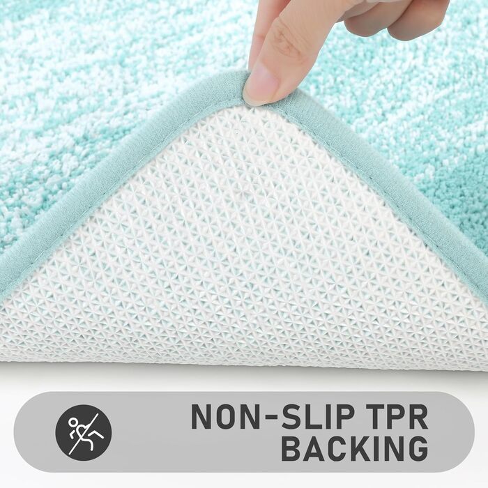 Набір килимків для ванної кімнати Bsmathom, 4 шт., з кришкою для унітазу, м'які, вбираючі, нековзні, машинне прання, килимок з U-подібною контуром, коврик для унітазу, помаранчевий/блакитно-зелений (Відтінок раю)