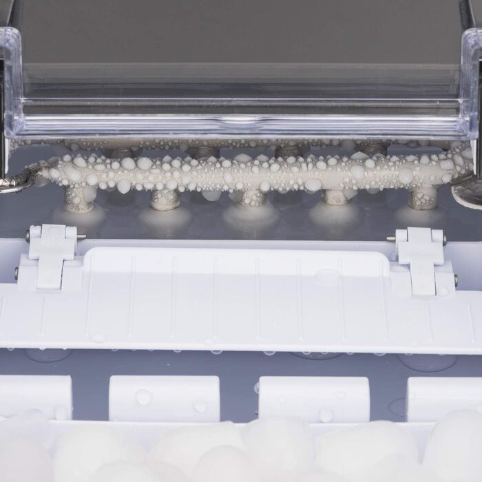 Льодогенератор H.Koenig ICEK12, 12 кг/добу, нержавіюча сталь, сріблястий - 2 розміри кубиків льоду, індикатор рівня води