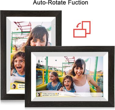 Цифровий фоторамка Cytem 10.1 дюйма | Wi-Fi, FrameO Software, 32GB, Сенсор руху, Автоматичне повороту, IPS 16:10, Touchscreen, Коричневе дерево